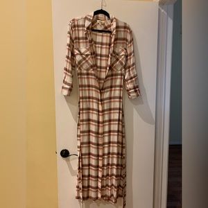 L’AGENCE plaid button down maxi